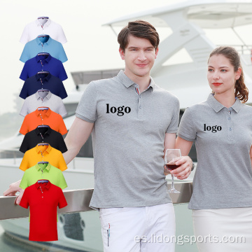 Camiseta de polo de manga corta de color sólido unisex al por mayor